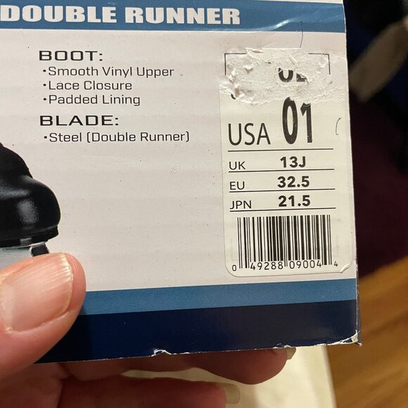 NIB Boy's Sz 1 Black Double Runner / Blade Ice Skates Lake Placid Learning Skate - Picture 13 of 14